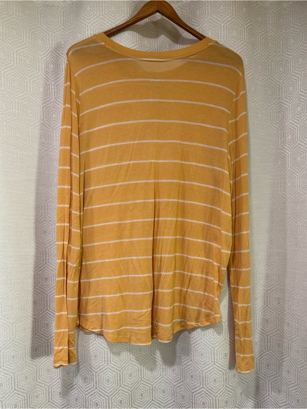 SO Mustard Yellow Striped Crew Long Sleeve Tee